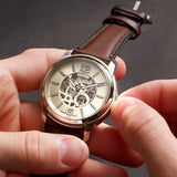 Fossil Neutra Automatic Skeleton White Dial Brown Leather Strap Watch for Men - ME3184 Buy Now By Fossil