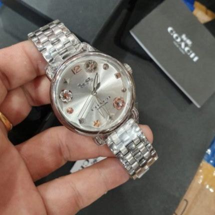 Coach Delancey White Dial Silver Steel Strap Watch for Women - 14502810 Buy Now By Coach