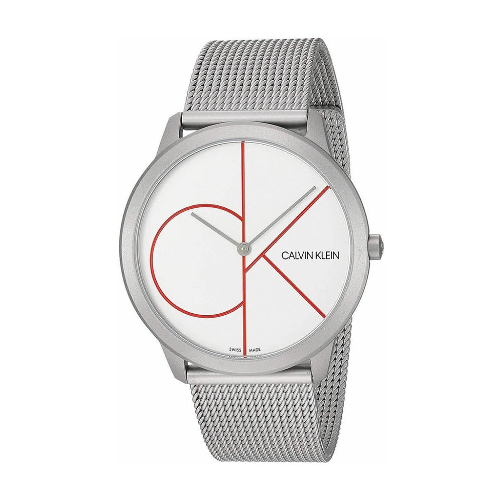 Calvin Klein Minimal White Dial Silver Mesh Bracelet Watch for Men - K3M51152 Buy Now By Calvin Klein