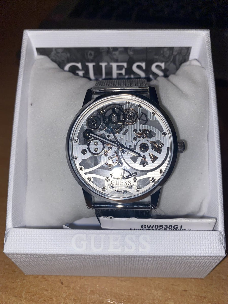 Guess Gadget Silver Dial Silver Mesh Bracelet Watch for Men - GW0538G1 Buy Now By Guess
