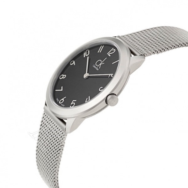 Calvin Klein Minimal Black Dial Silver Mesh Bracelet Watch for Men - K3M51151 Buy Now By Calvin Klein