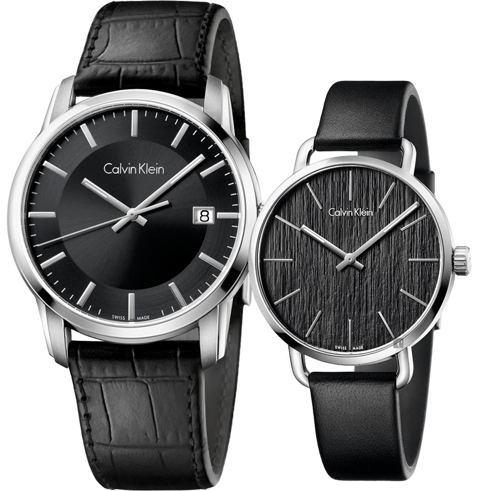Calvin Klein Even Black Dial Black Leather Strap Watch for Women - K7B231C1 Buy Now By Calvin Klein