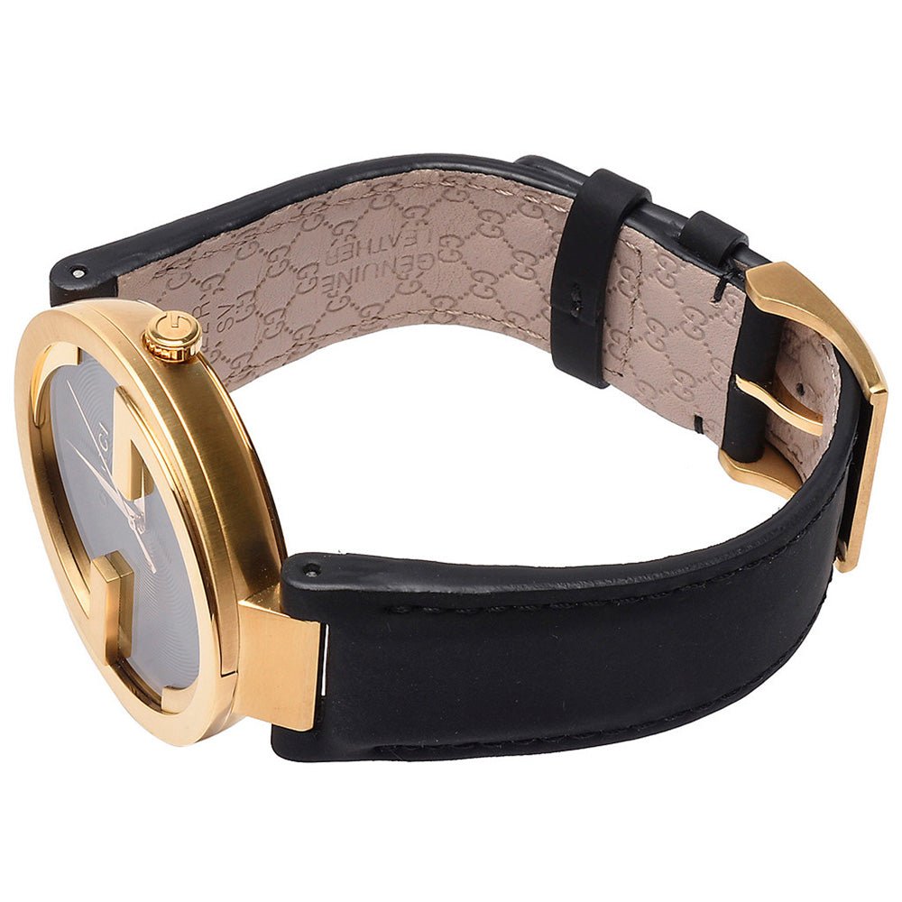 Gucci Interlocking Special Edition Grammy Black Dial Black Leather Strap Watch For Men - YA133208 Buy Now By Gucci