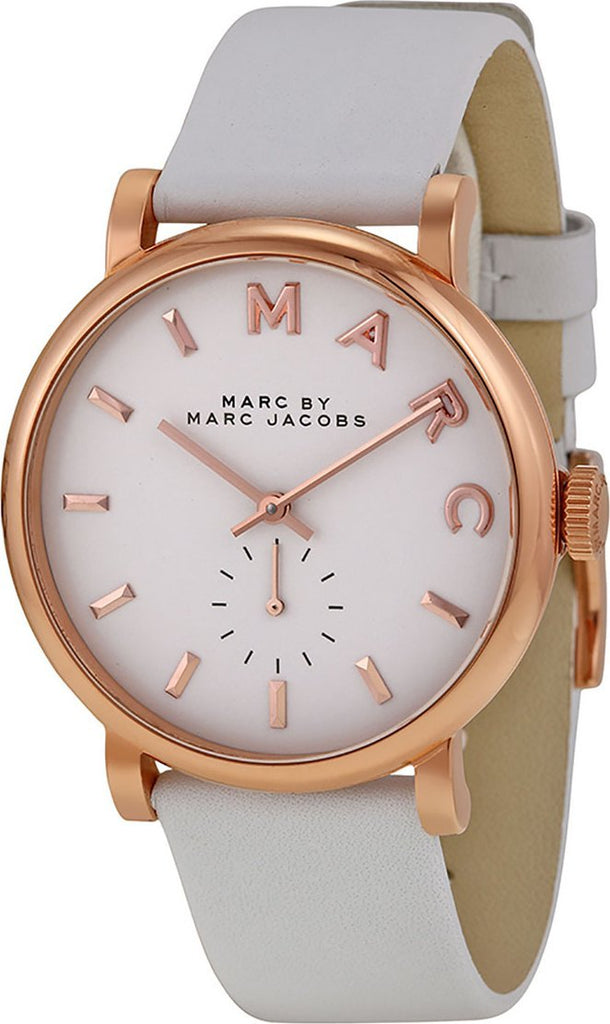 Marc Jacobs Baker White Dial White Leather Strap Watch for Women - MBM1283 Buy Now By Marc Jacobs