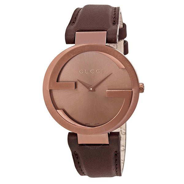 Gucci Interlocking Brown Dial Brown Leather Strap Watch For Women - YA133309 Buy Now By Gucci