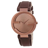 Gucci Interlocking Brown Dial Brown Leather Strap Watch For Women - YA133309 Buy Now By Gucci