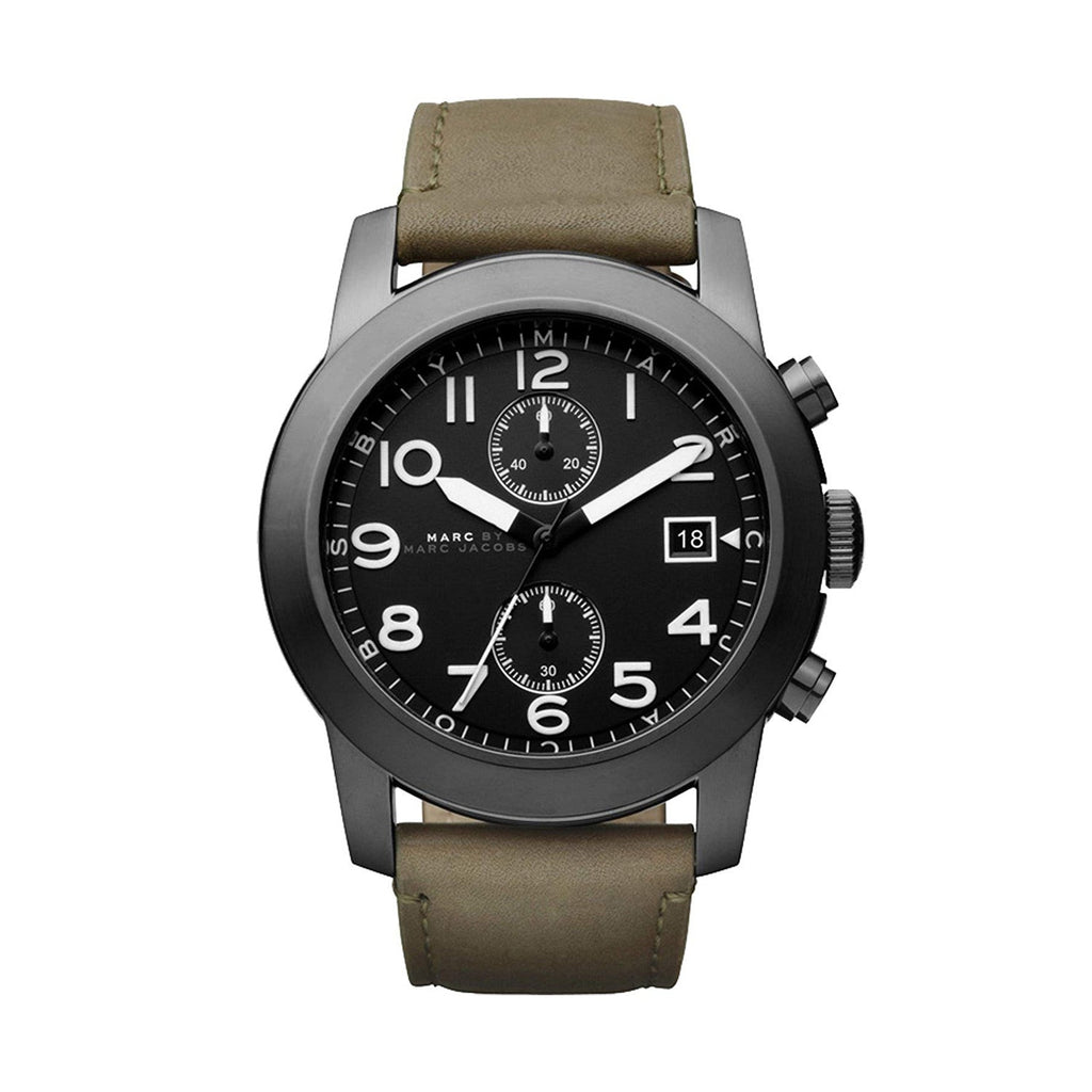 Marc Jacobs Larry Chronograph Black Dial Grey Leather Strap Watch for Men - MBM5034 Buy Now By Marc Jacobs
