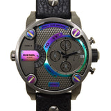 Diesel Badass Chronograph Anthracite Dial Black Leather Strap Watch For Men - DZ7270 Buy Now By Diesel