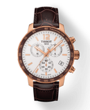Tissot Quickster Chronograph 42mm White Dial Brown Leather Strap Watch For Men - T095.417.36.037.00 Buy Now By Tissot