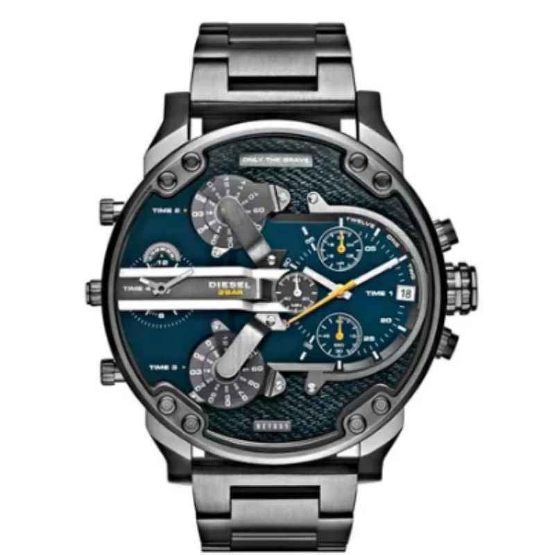 Diesel Big Daddy 2.0 Chronograph Blue Dial Grey Steel Strap Watch For Men - DZ7331 Buy Now By Diesel
