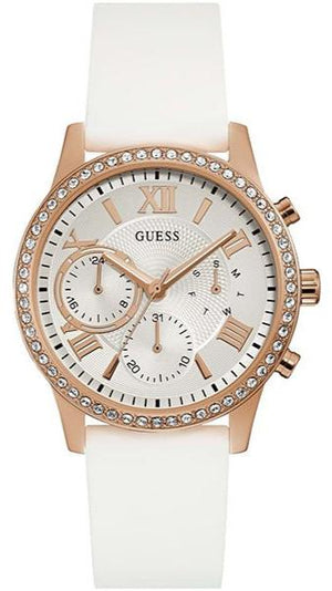 Guess Solar White Dial White Rubber Strap Watch For Women - W1135L1 Buy Now By Guess