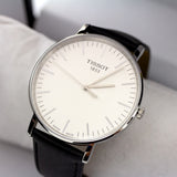 Tissot T Classic Everytime Large White Dial Black Leather Strap Watch For Men - T109.610.16.031.00 Buy Now By Tissot