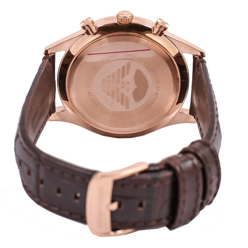 Emporio Armani Beta Chronograph White Dial Brown Leather Strap Watch For Men - AR1916 Buy Now By Emporio Armani