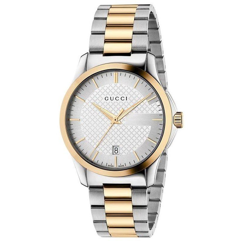 Gucci G Timeless Silver Dial Two Tone Steel Strap Watch For Men - YA126474 Buy Now By Gucci
