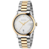 Gucci G Timeless Silver Dial Two Tone Steel Strap Watch For Men - YA126474 Buy Now By Gucci