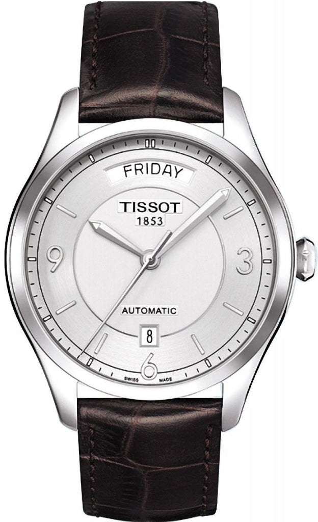 Tissot T Classic T One Automatic Silver Dial Brown Leather Strap Watch For Men - T038.430.16.037.00 Buy Now By Tissot
