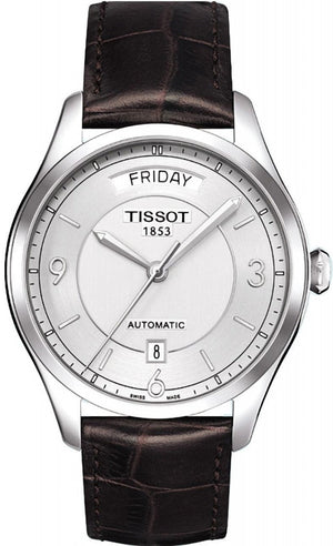 Tissot T Classic T One Automatic Silver Dial Brown Leather Strap Watch For Men - T038.430.16.037.00 Buy Now By Tissot