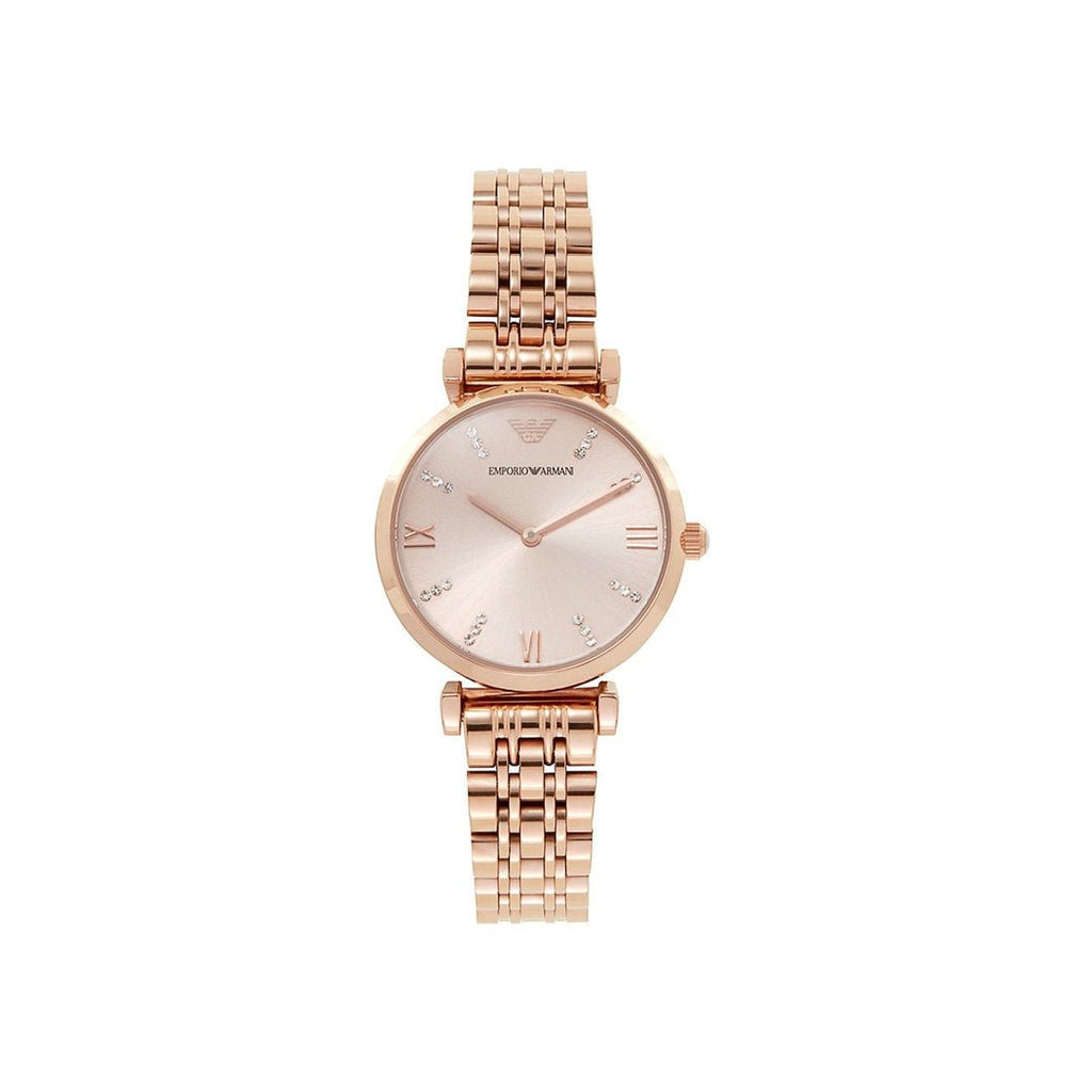 Emporio Armani T-Bar Gianni Rose Gold Dial Rose Gold Steel Strap Watch For Women - AR11059 Buy Now By Emporio Armani