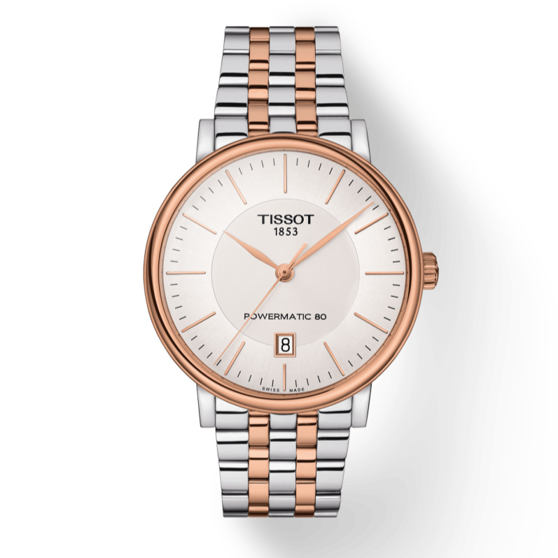 Tissot Carson Premium Powermatic 80 White Dial Two Tone Steel Strap Watch For Men - T122.407.22.031.01 Buy Now By Tissot