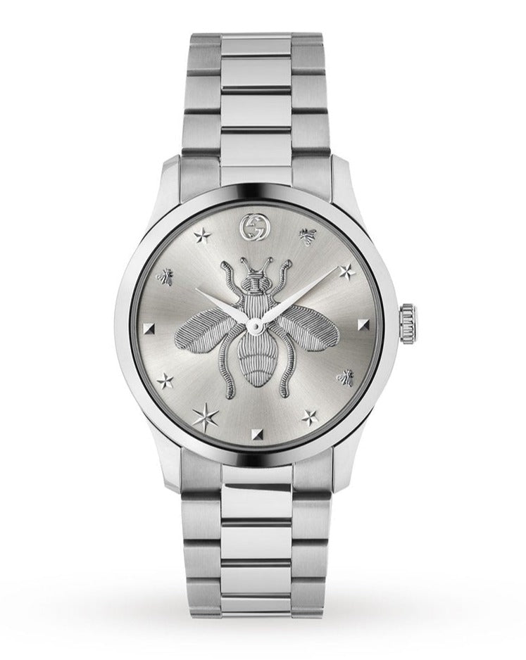 Gucci G Timeless Silver Dial Silver Steel Strap Watch For Women - YA1264126 Buy Now By Gucci