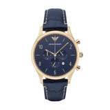 Emporio Armani Chronograph Midnight Blue Dial Blue Leather Strap Watch For Men - AR1862 Buy Now By Emporio Armani