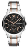 Emporio Armani Renato Chronograph Black Dial Two Tone Steel Strap Watch For Men - AR11165 Buy Now By Emporio Armani