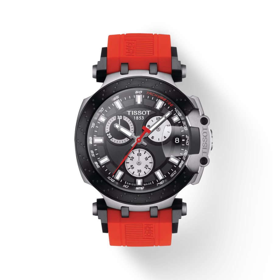 Tissot T Race Chronograph Black Dial Red Silicone Strap Watch For Men - T115.417.27.051.00 Buy Now By Tissot