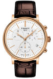 Tissot Carson Premium Chronograph White Dial Brown Leather Strap Watch For Men - T122.417.36.011.00 Buy Now By Tissot