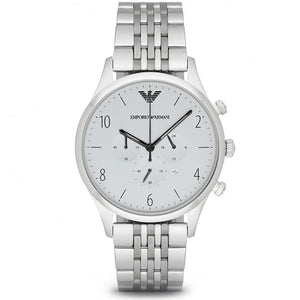 Emporio Armani Classic Chronograph Silver Dial Silver Steel Strap Watch For Men - AR1879 Buy Now By Emporio Armani