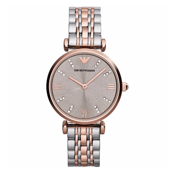 Emporio Armani Gianni T Bar Grey Dial Two Tone Steel Strap Watch For Women - AR1840 Buy Now By Emporio Armani