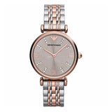 Emporio Armani Gianni T Bar Grey Dial Two Tone Steel Strap Watch For Women - AR1840 Buy Now By Emporio Armani
