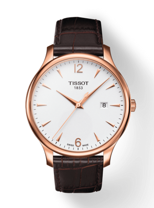 Tissot T Classic Tradition White Dial Brown Leather Strap Watch For Men - T063.610.36.037.00 Buy Now By Tissot