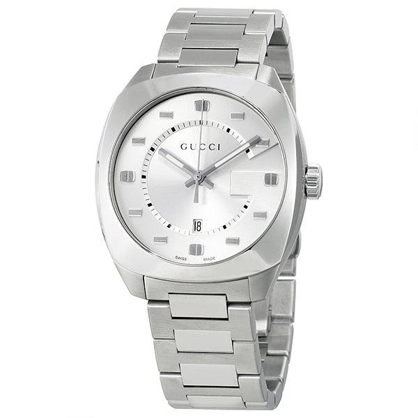 Gucci GG2570 Silver Dial Silver Steel Strap Watch For Men - YA142308 Buy Now By Gucci
