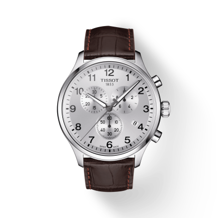 Tissot Chrono XL Silver Dial Brown Leather Strap Watch For Men - T116.617.16.037.00 Buy Now By Tissot
