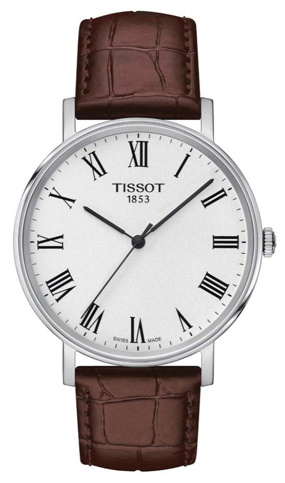 Tissot T Classic Everytime White Dial Brown Leather Strap Watch For Men - T109.410.16.033.00 Buy Now By Tissot