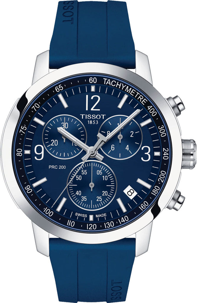 Tissot T Sport PRC 200 Chronograph Blue Rubber Strap Watch For Men - T114.417.17.047.00 Buy Now By Tissot