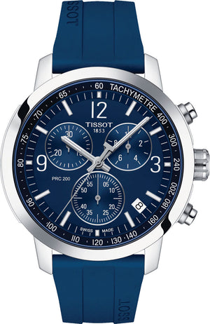 Tissot T Sport PRC 200 Chronograph Blue Rubber Strap Watch For Men - T114.417.17.047.00 Buy Now By Tissot