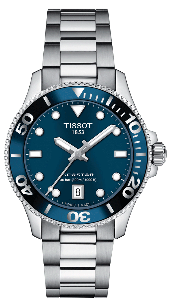 Tissot Seastar 1000 Lady Blue Dial Silver Steel Strap Watch For Women - T120.210.11.041.00 Buy Now By Tissot