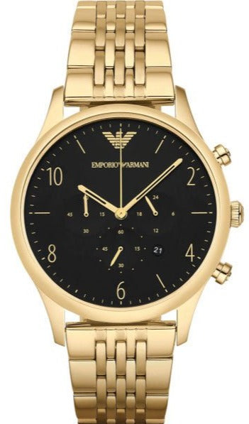 Emporio Armani Classic Chronograph Black Dial Gold Steel Strap Watch For Men - AR1893 Buy Now By Emporio Armani