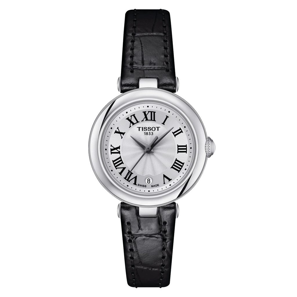 Tissot Bellissima Small Lady Silver Dial Black Leather Strap Watch For Women - T126.010.16.013.00 Buy Now By Tissot