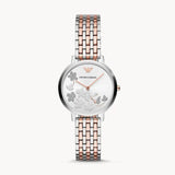 Emporio Armani Silver Sunray Dial Two Tone Steel Strap Watch For Women - AR11113 Buy Now By Emporio Armani