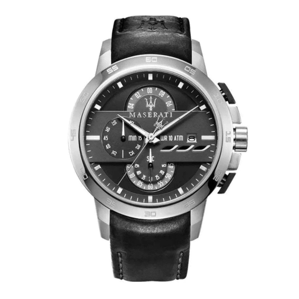 Maserati Ingegno Chronograph Black Dial Black Leather Strap Watch For Men - R8871619004 Buy Now By Maserati
