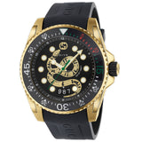 Gucci Dive Quartz Black Dial Black Rubber Strap Watch For Men - YA136219 Buy Now By Gucci