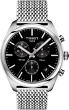 Tissot PR 100 Chronograph Black Dial Silver Mesh Bracelet Watch For Men - T101.417.11.051.01 Buy Now By Tissot