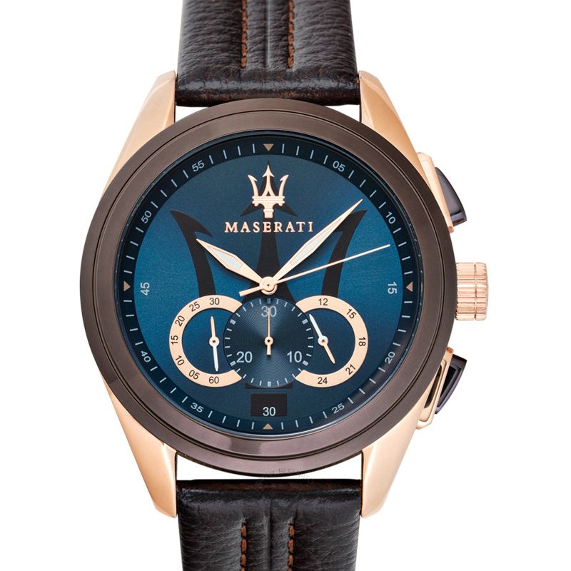 Maserati Traguardo Chronograph Blue Dial Brown Leather Strap Watch For Men - R8871612024 Buy Now By Maserati