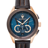 Maserati Traguardo Chronograph Blue Dial Brown Leather Strap Watch For Men - R8871612024 Buy Now By Maserati