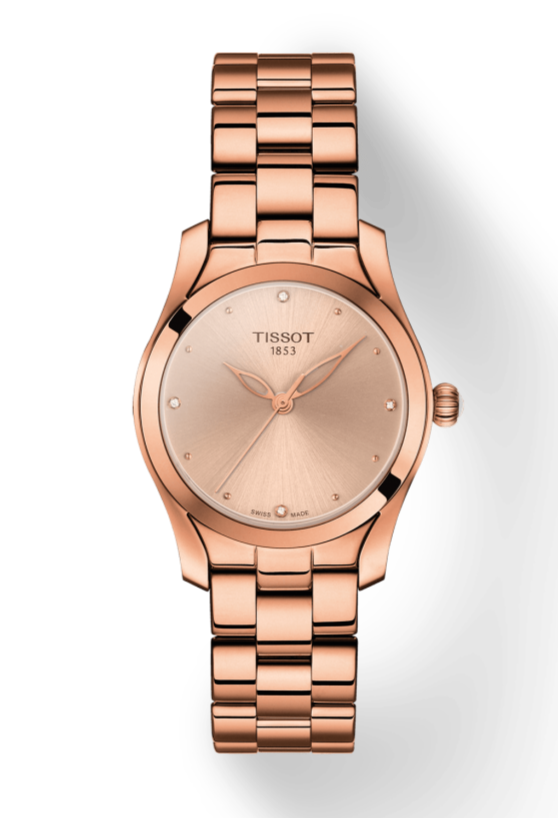 Tissot T Wave Rose Gold Dial Rose Gold Steel Strap Watch For Women - T112.210.33.456.00 Buy Now By Tissot