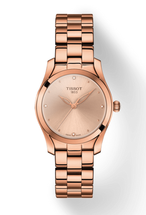 Tissot T Wave Rose Gold Dial Rose Gold Steel Strap Watch For Women - T112.210.33.456.00 Buy Now By Tissot