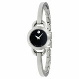 Movado Rondiro 22mm Black Dial Silver Steel Strap Watch For Women - 0606796 Buy Now By Movado