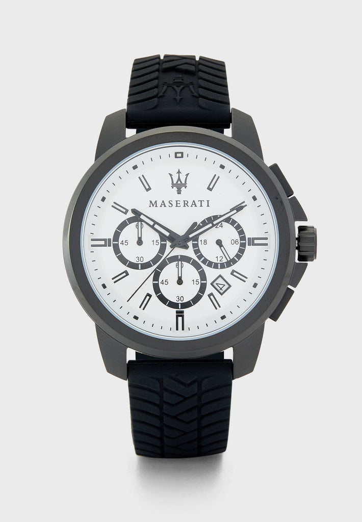 Maserati Successo 44mm White Dial Black Silicone Strap Watch For Men - R8871621010 Buy Now By Maserati